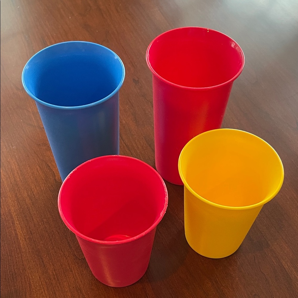 Tupperware Colorful Bell Tumbler Drinkware Set - Red, Blue, Yellow